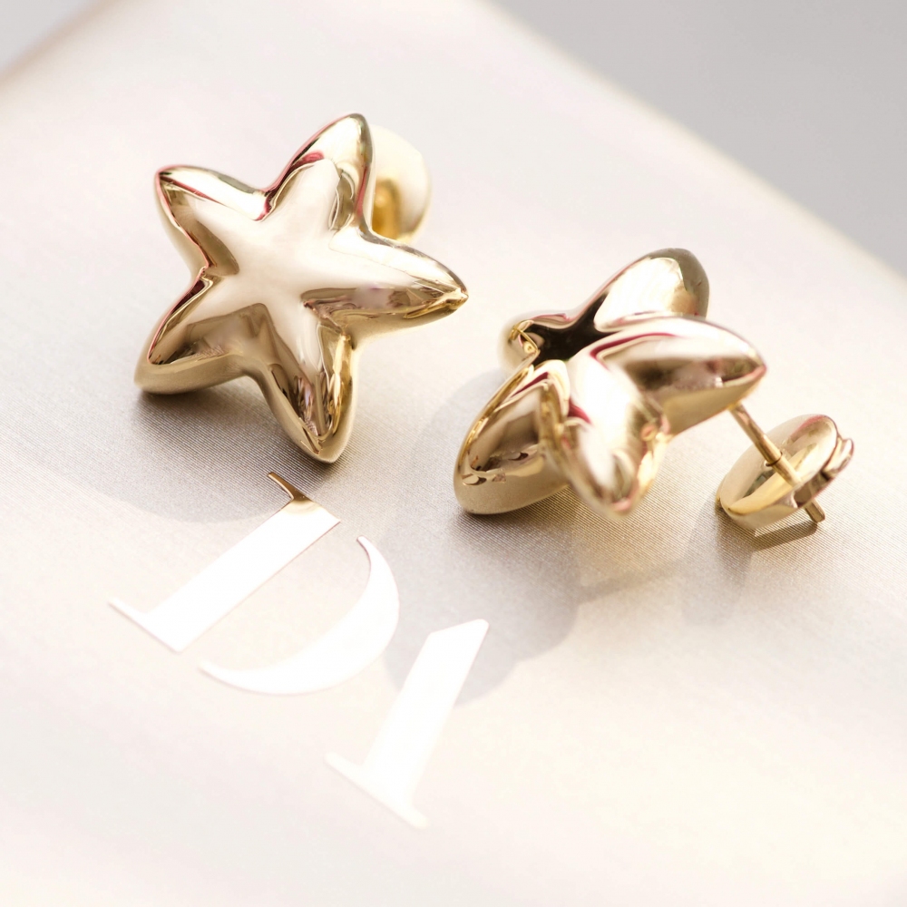 Yellow gold "Stars" earrings - 17282