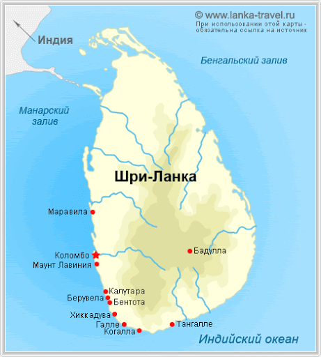 Карта мира шри ланка на карте