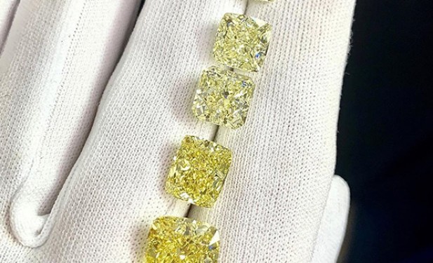 Shades of yellow diamonds