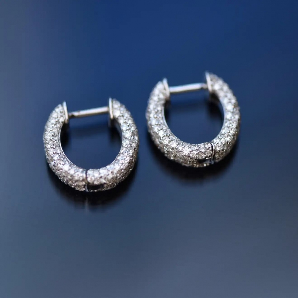 6,3 Carat Diamonds 18 Karat White Gold Transformer Earrings 