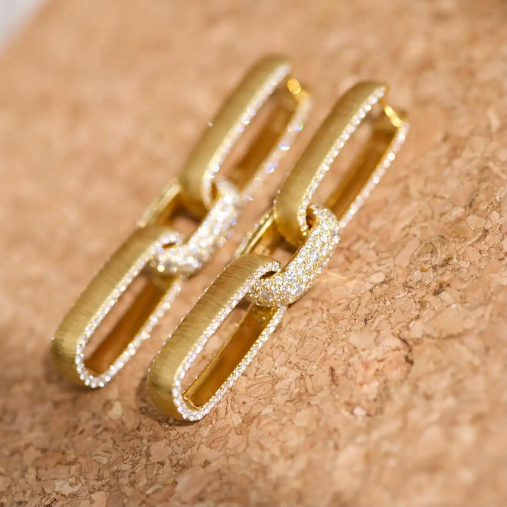 6,2 Carat Diamonds 18 Karat Yellow Gold Transformer Earrings 
