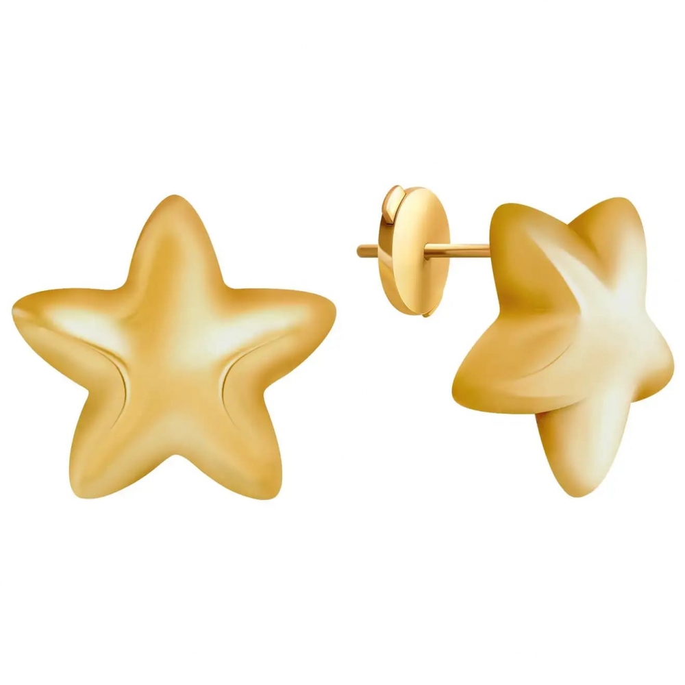 14 Carat Yellow Gold Star Stud Earrings
