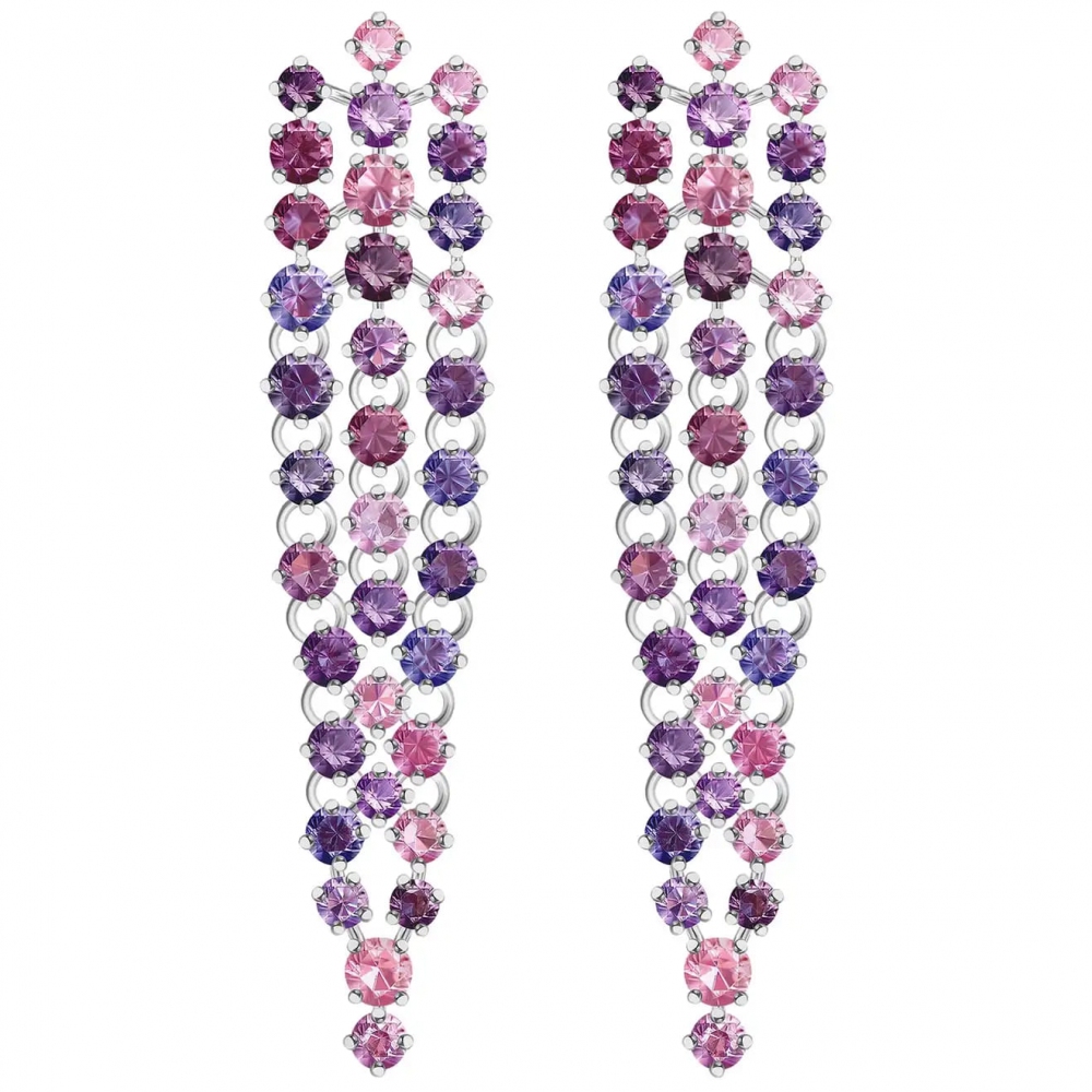 20 Carat Natural Lilac Lavender Rose Blue Spinel 14 Karat White Gold Earrings