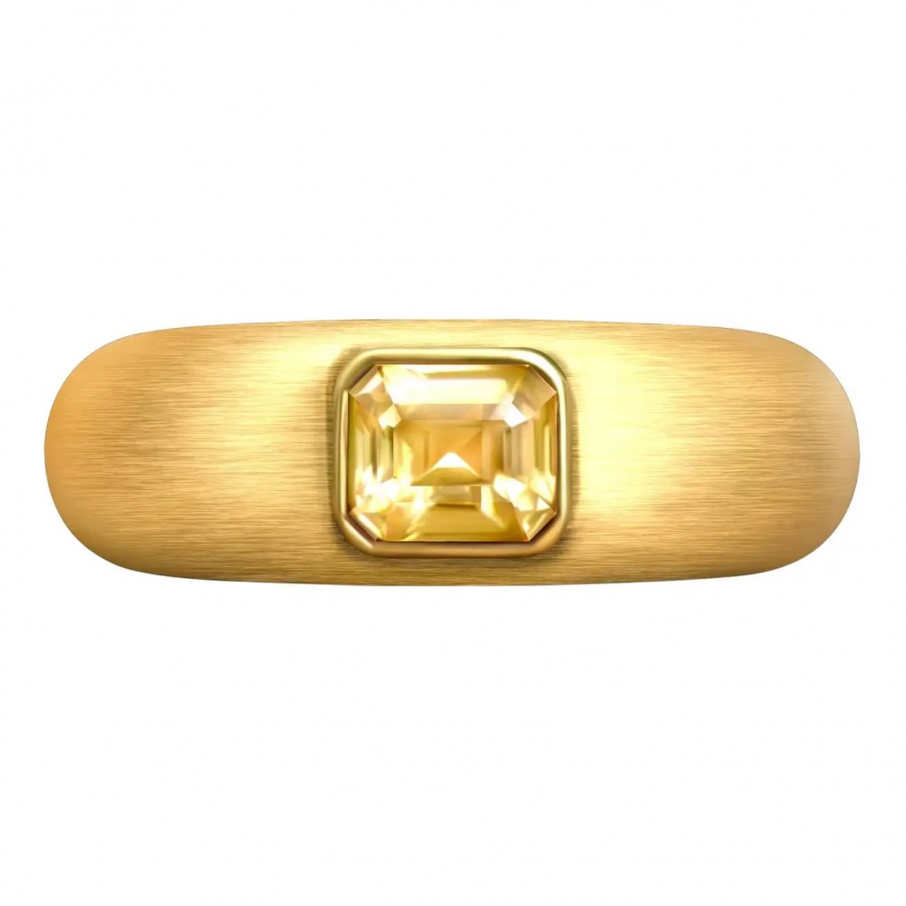 1 Carat Natural Yellow SriLanka Sapphire 18 Karat Yellow Gold Ring Tuxedo by D&A